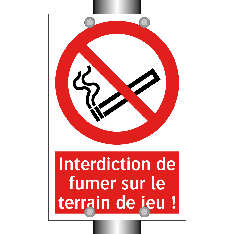 Interdiction de fumer sur le terrain de jeu !
