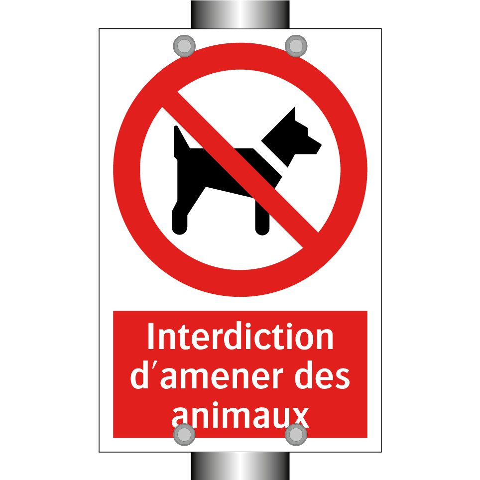 Interdiction d'amener des animaux