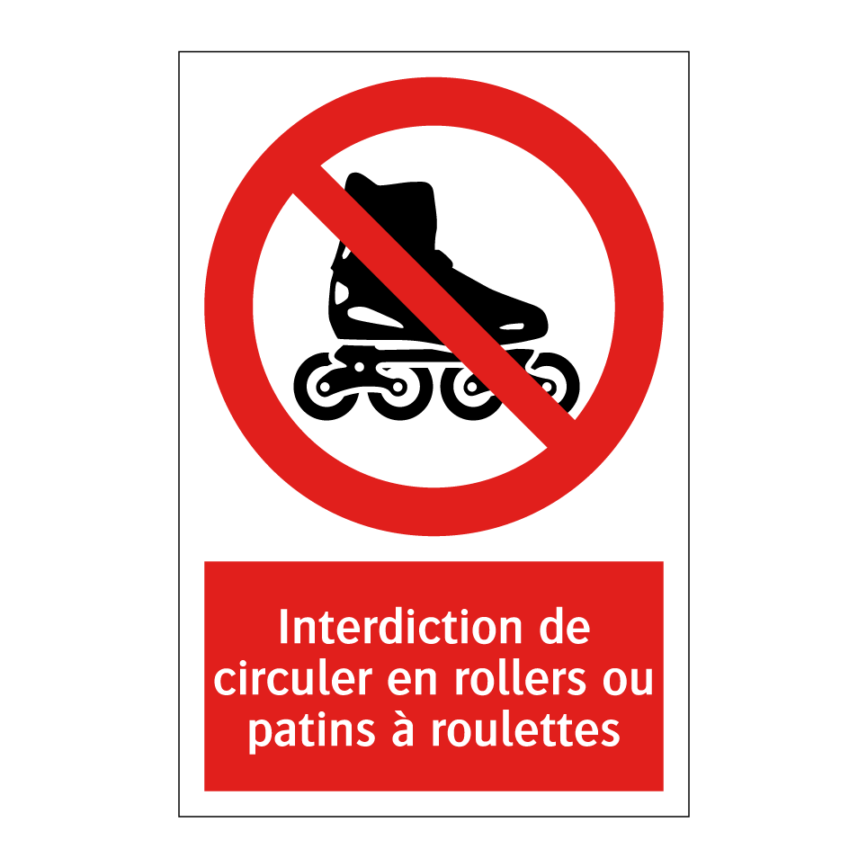 Interdiction de circuler en rollers ou patins à roulettes