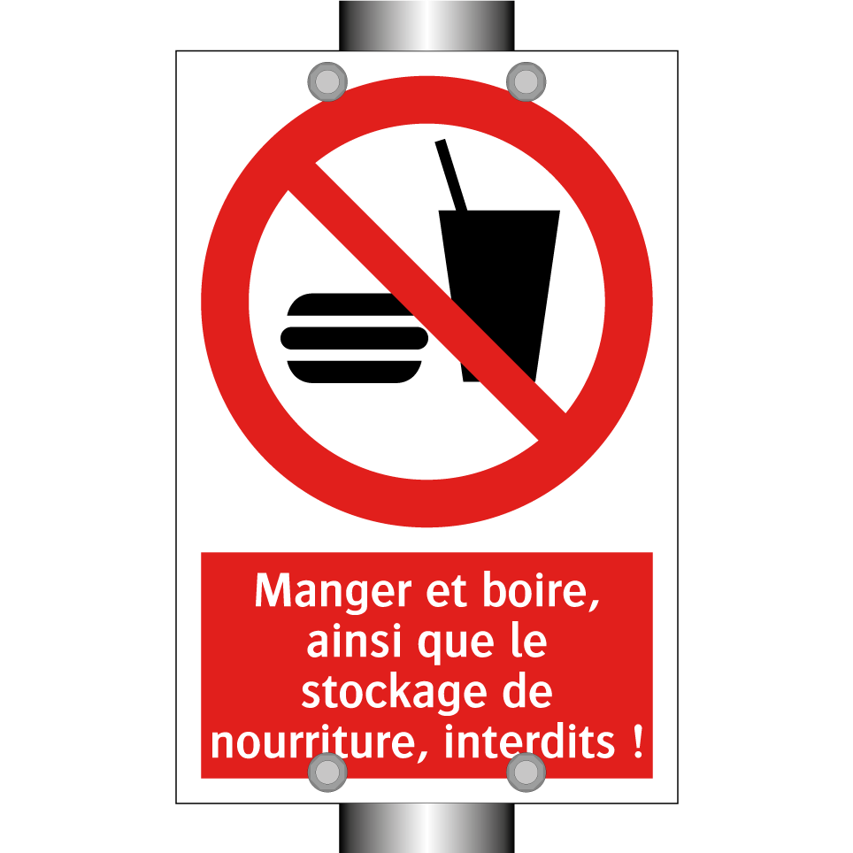 Manger et boire, ainsi que le stockage de nourriture, interdits !