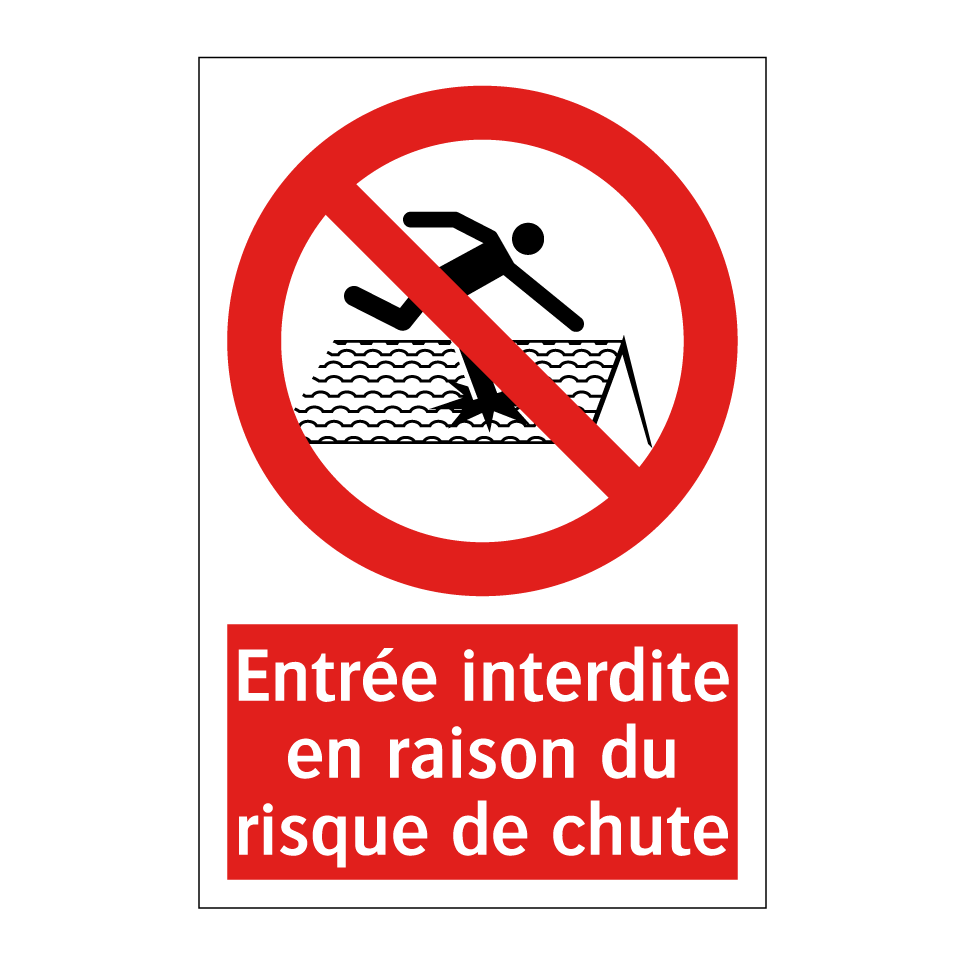 Entrée interdite en raison du risque de chute