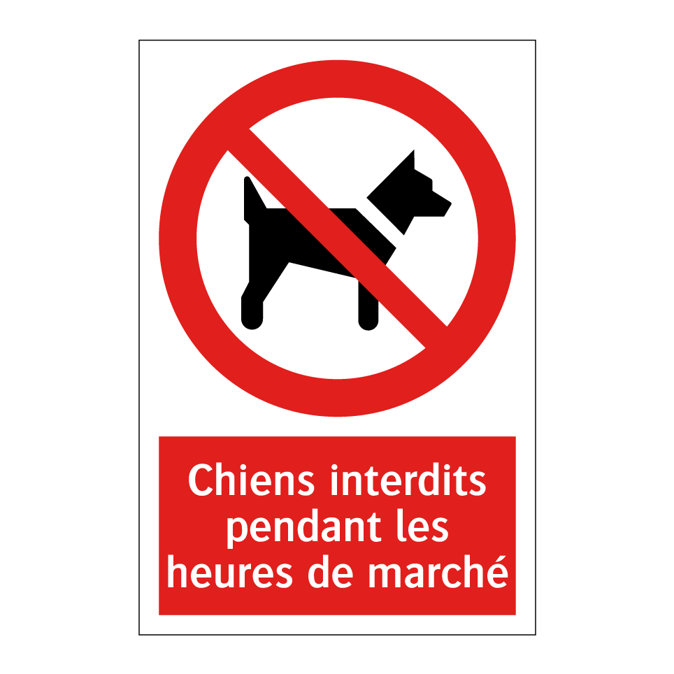 Chiens interdits pendant les heures de marché