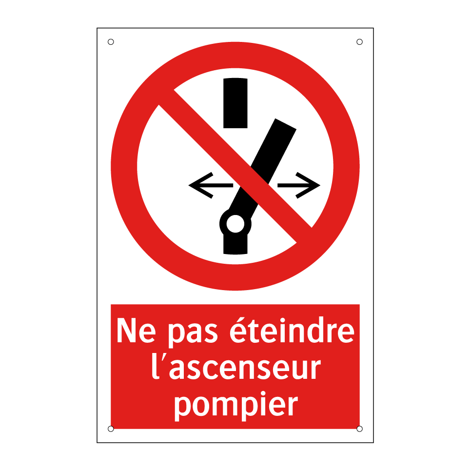 Ne pas éteindre l'ascenseur pompier