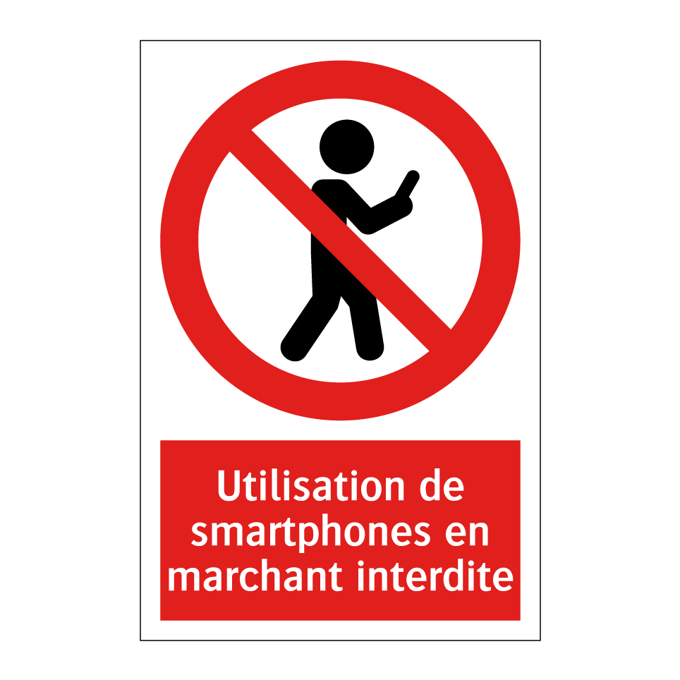 Utilisation de smartphones en marchant interdite