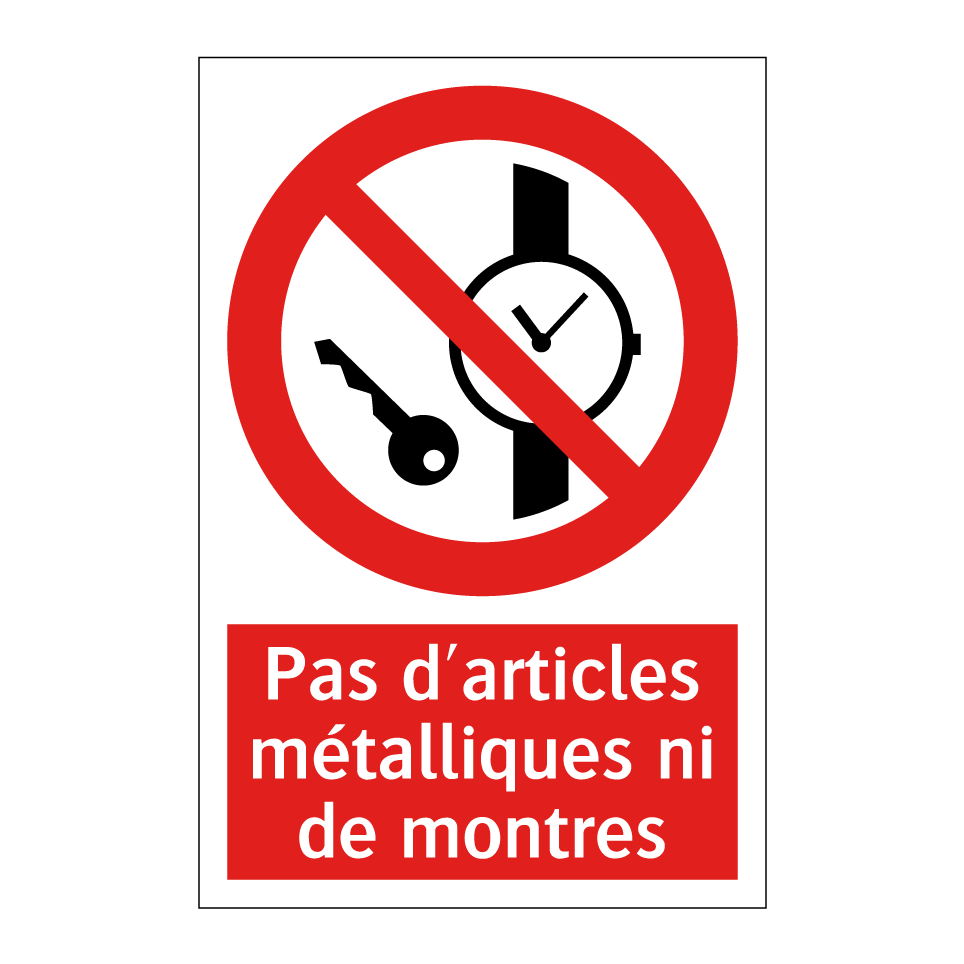 Pas d'articles métalliques ni de montres
