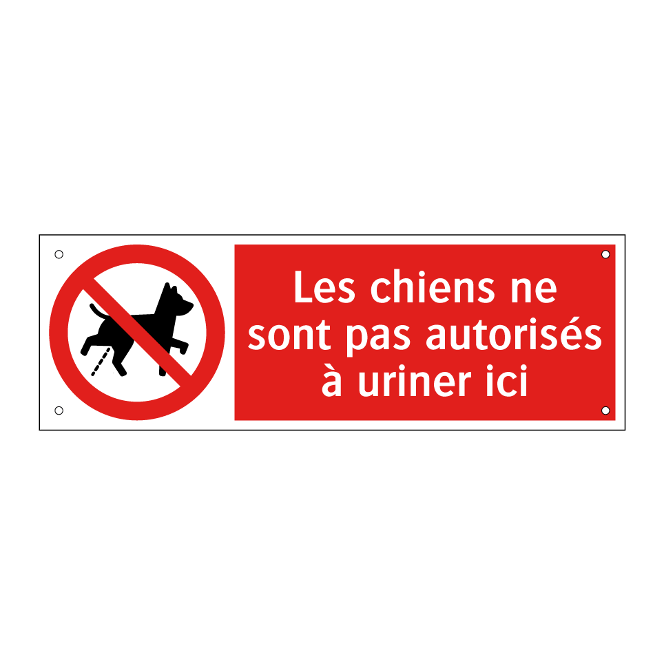 Les chiens ne sont pas autorisés à uriner ici