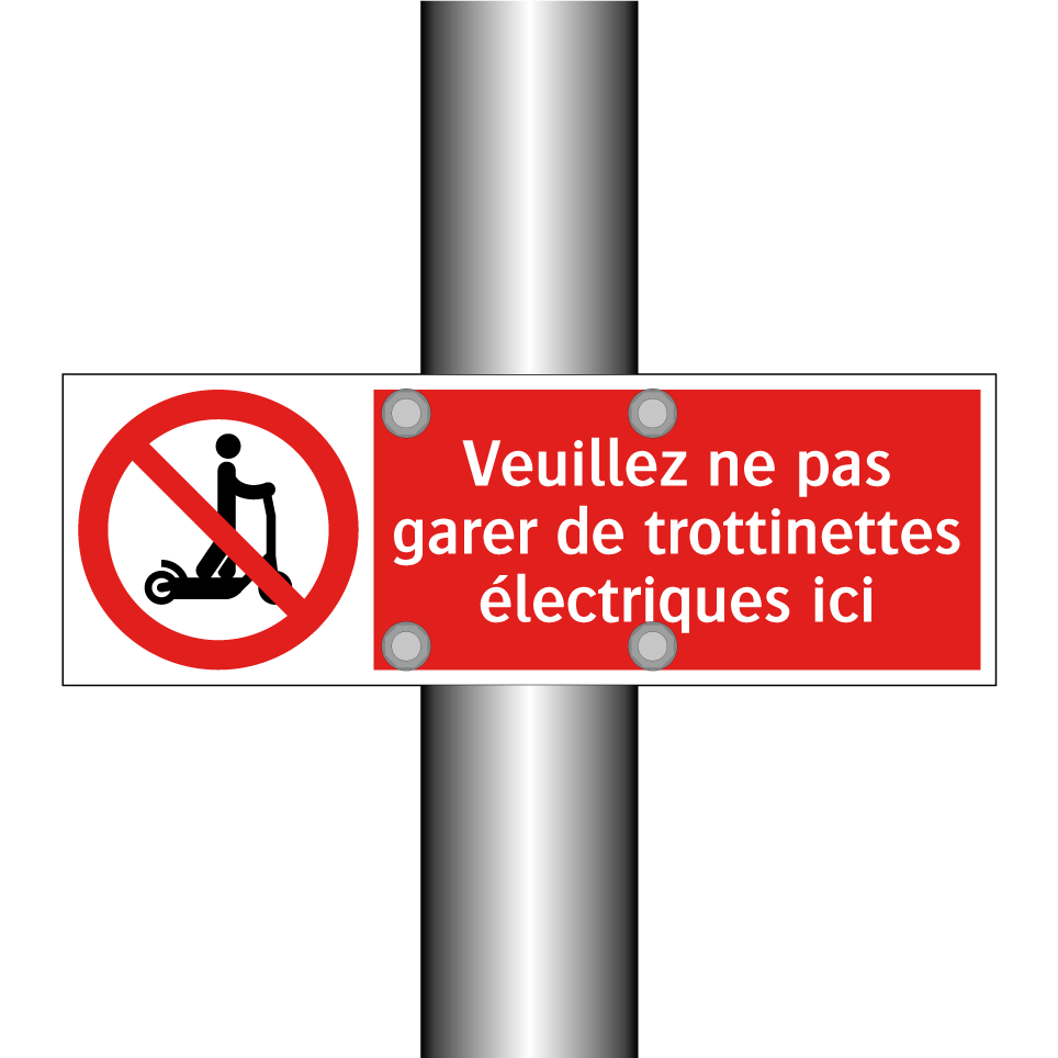 Veuillez ne pas garer de trottinettes électriques ici