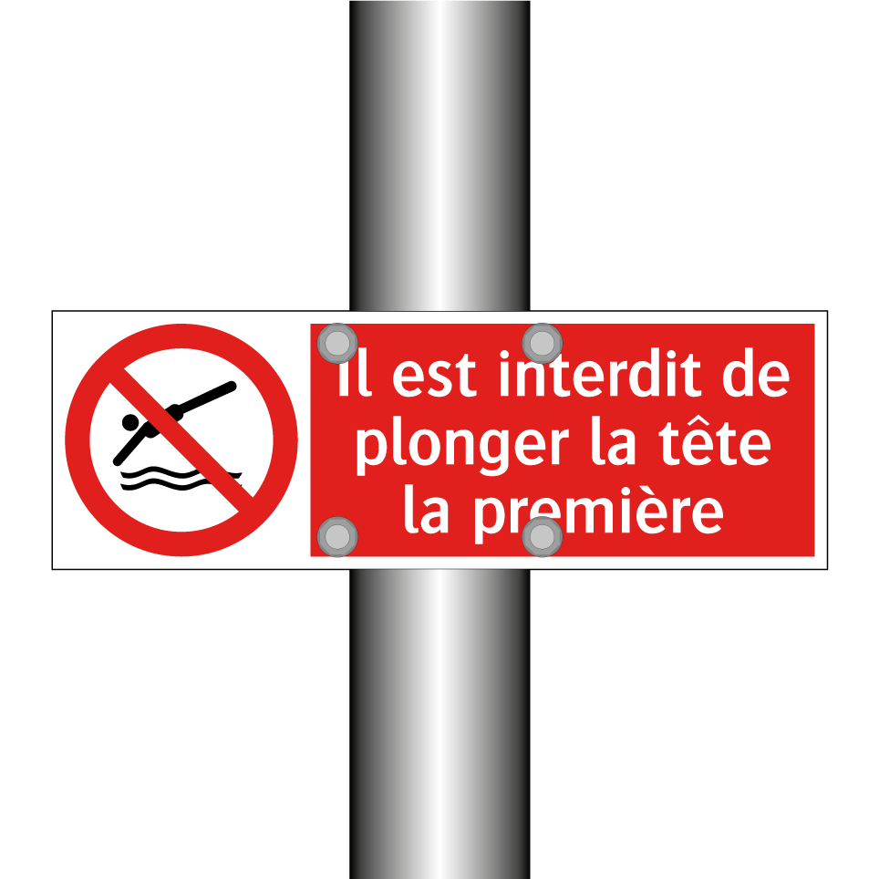 Il est interdit de plonger la tête la première
