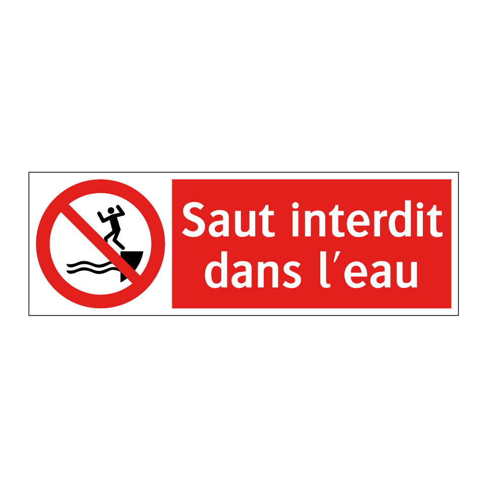 Saut interdit dans l'eau