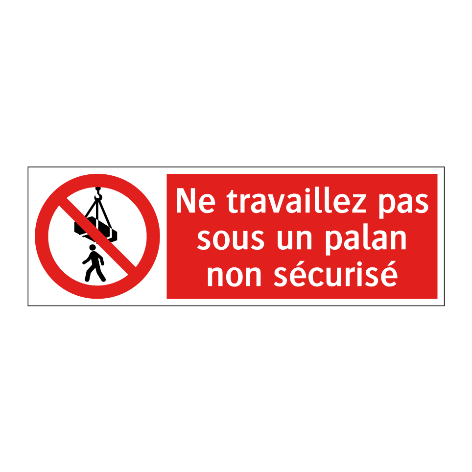 Ne travaillez pas sous un palan non sécurisé