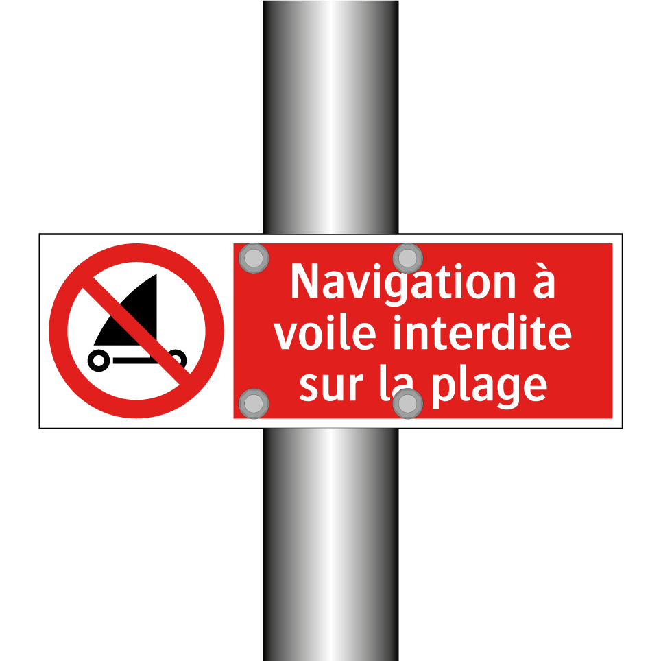 Navigation à voile interdite sur la plage