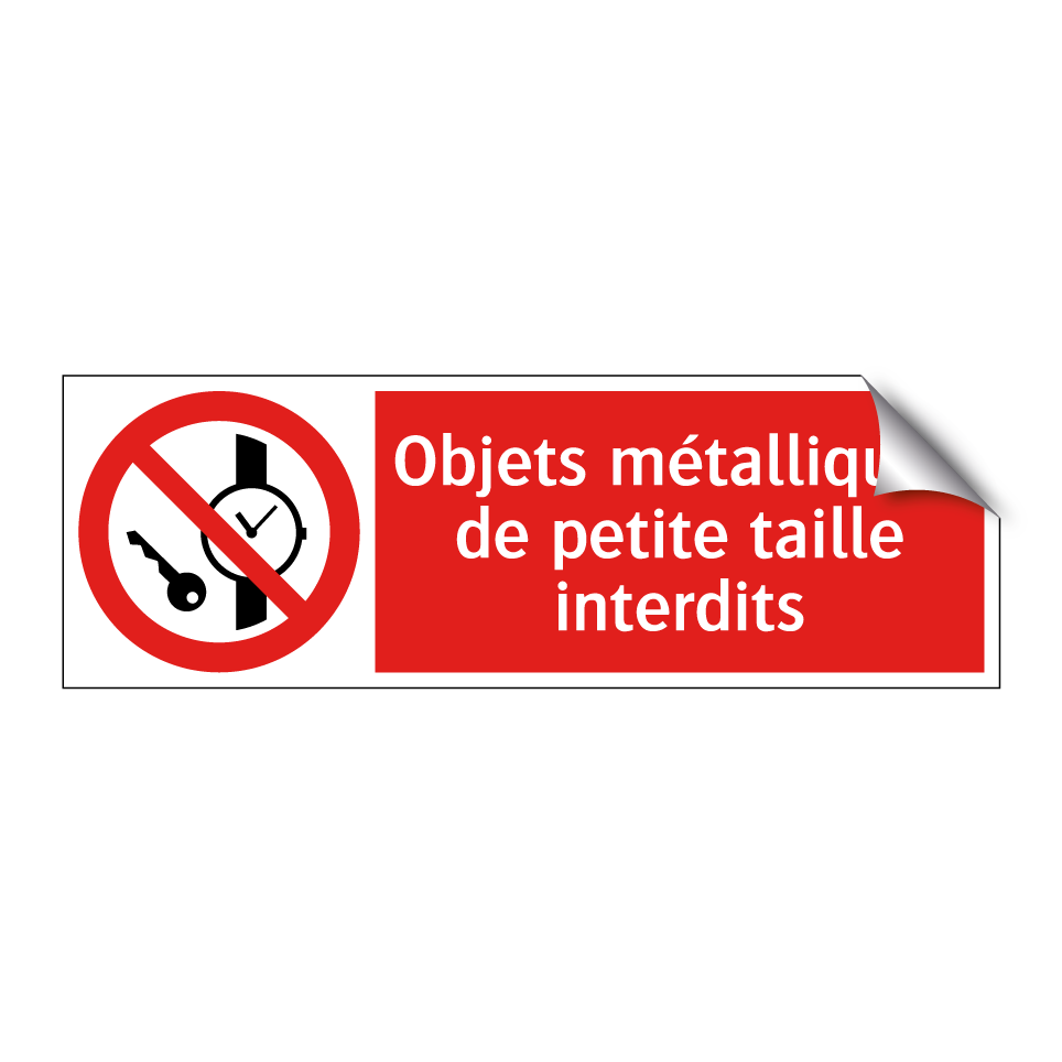 Objets métalliques de petite taille interdits