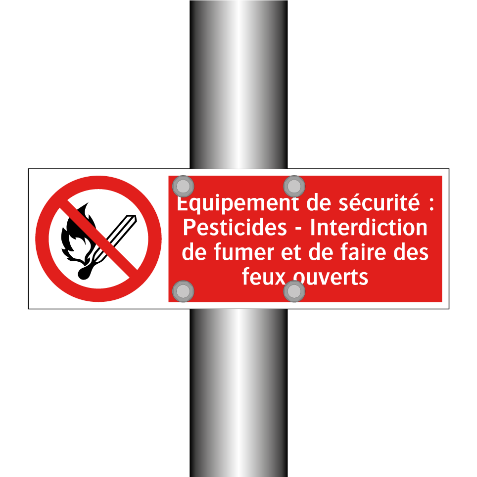 Équipement de sécurité : Pesticides - Interdiction de fumer et de faire des feux ouverts