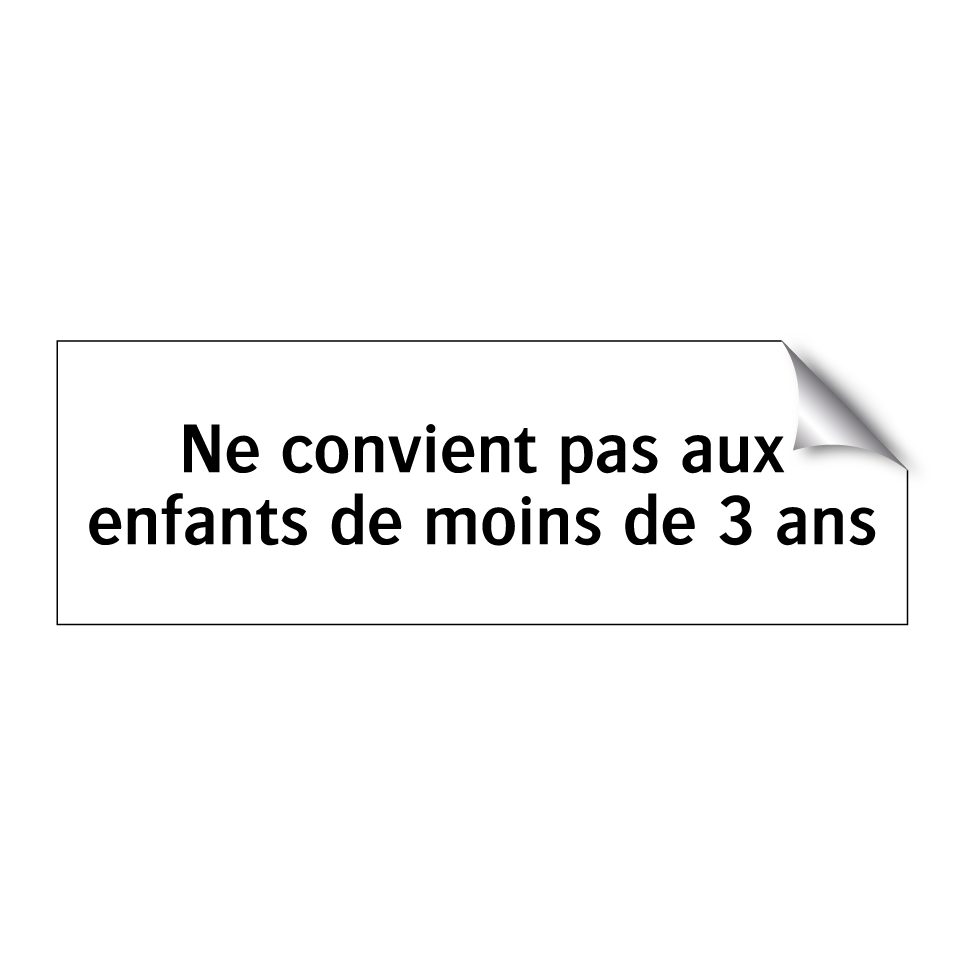 Ne convient pas aux enfants de moins de 3 ans