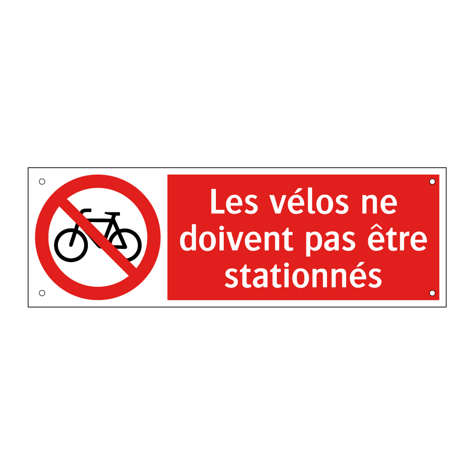 Les vélos ne doivent pas être stationnés