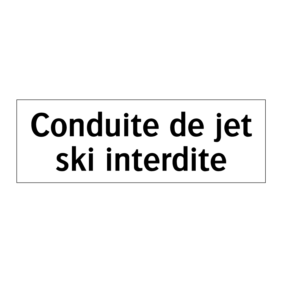 Conduite de jet ski interdite