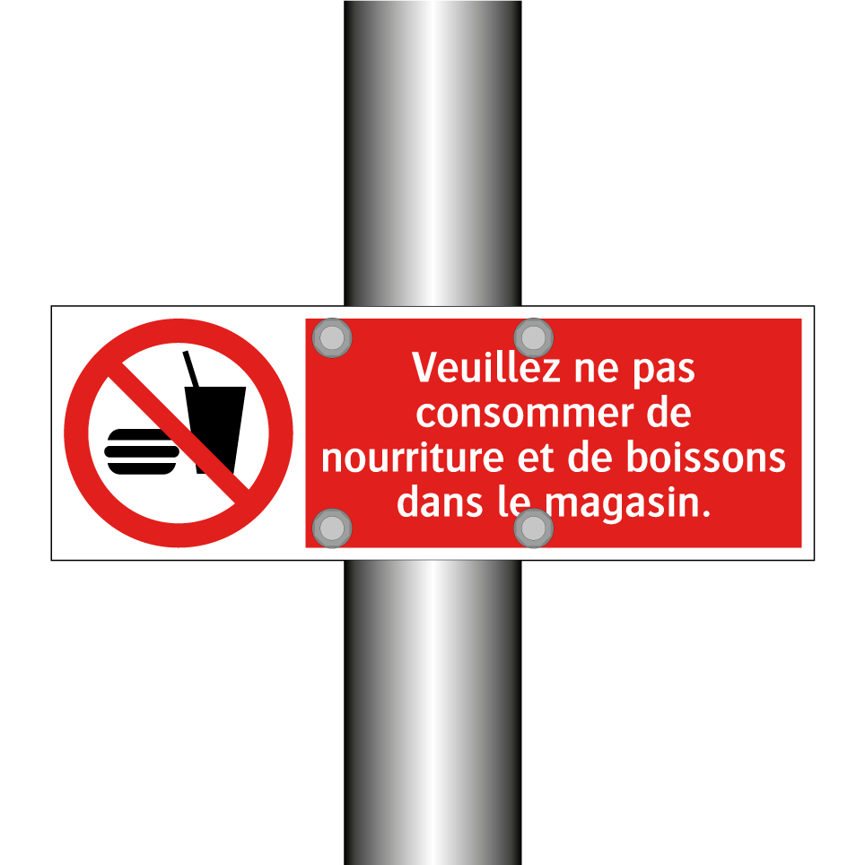 Veuillez ne pas consommer de nourriture et de boissons dans le magasin.