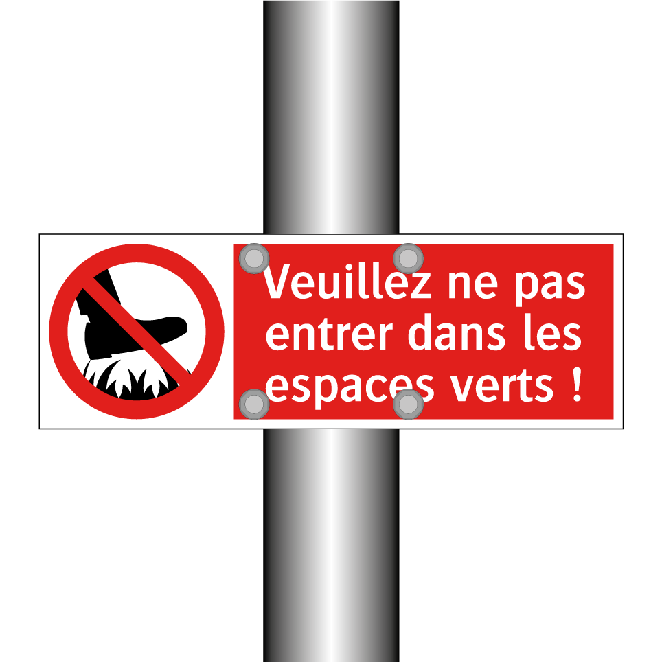Veuillez ne pas entrer dans les espaces verts !