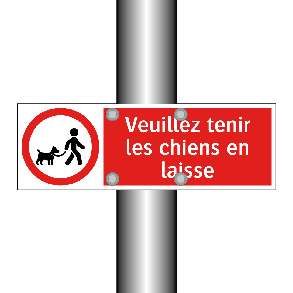 Veuillez tenir les chiens en laisse