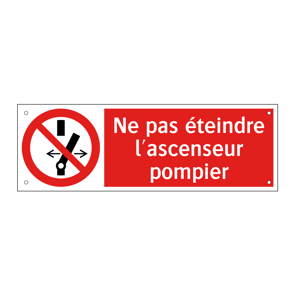 Ne pas éteindre l'ascenseur pompier