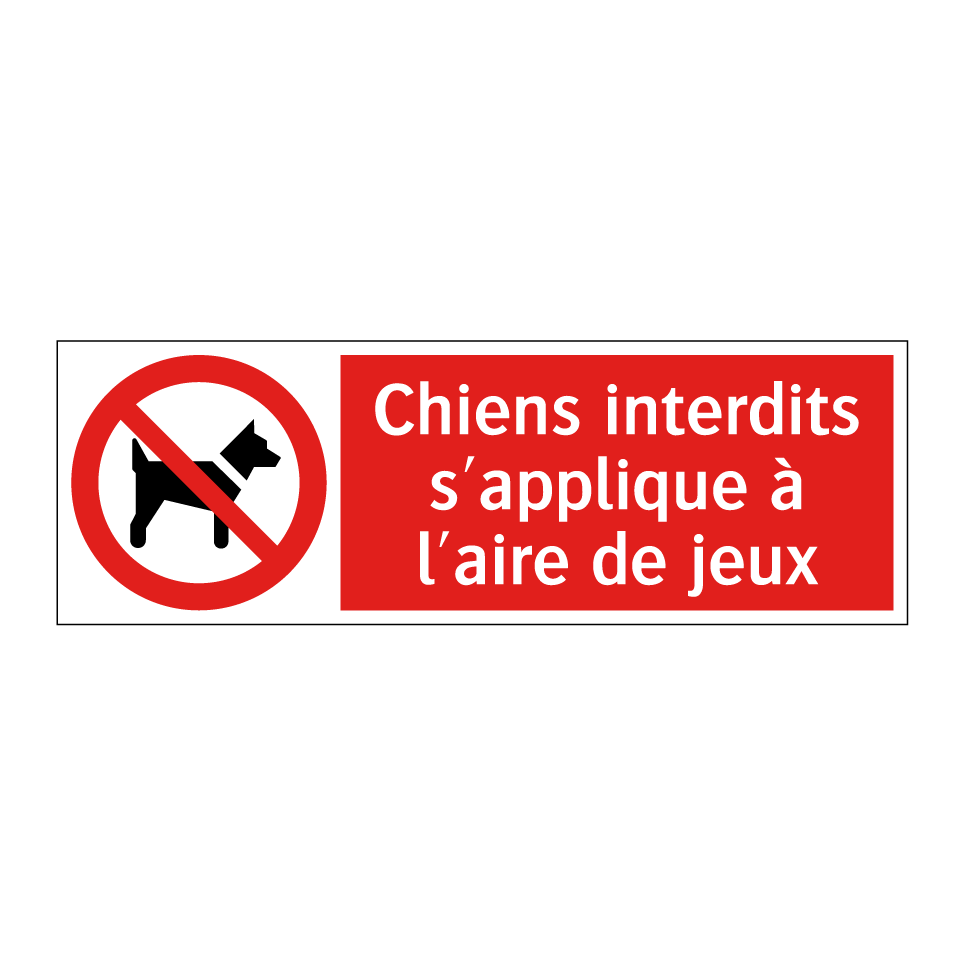 Chiens interdits s'applique à l'aire de jeux