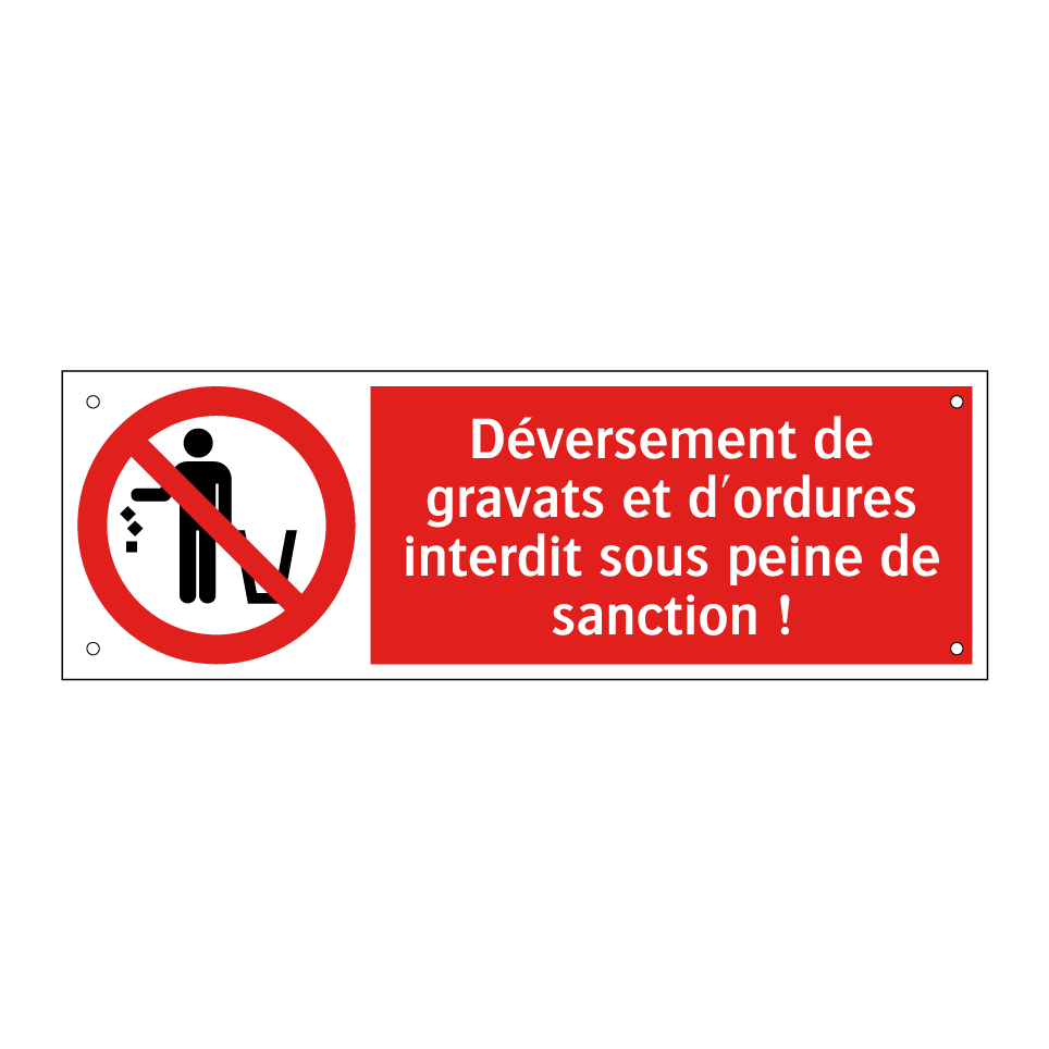 Déversement de gravats et d'ordures interdit sous peine de sanction !