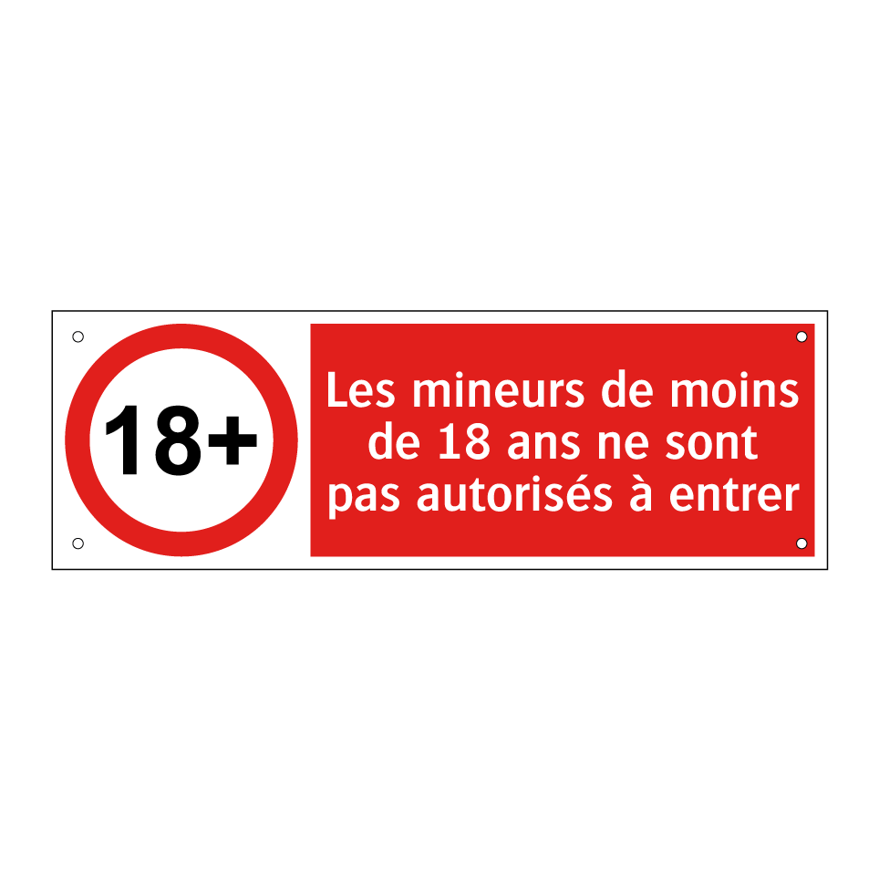 Les mineurs de moins de 18 ans ne sont pas autorisés à entrer