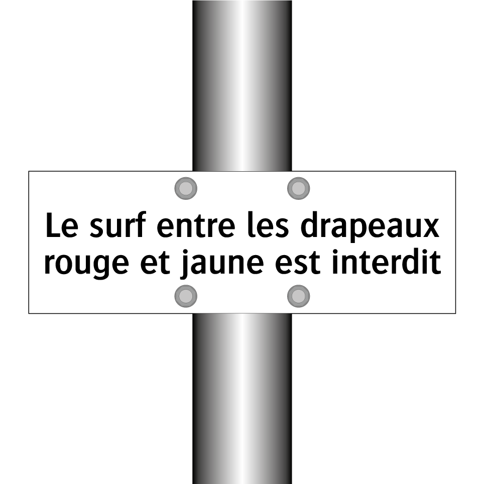 Le surf entre les drapeaux rouge et jaune est interdit