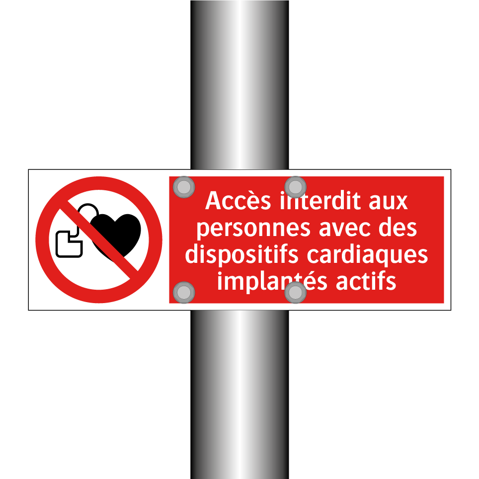 Accès interdit aux personnes avec des dispositifs cardiaques implantés actifs