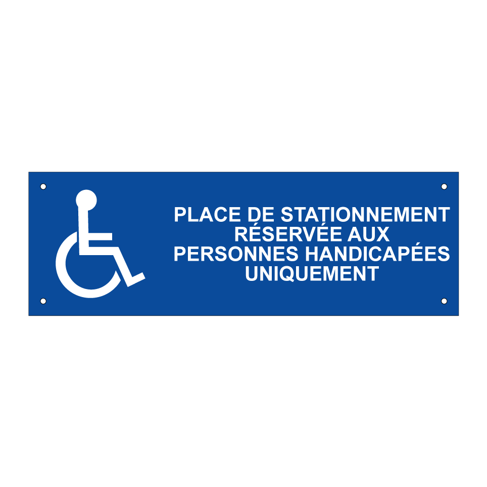 Place de stationnement réservée aux personnes handicapées uniquement