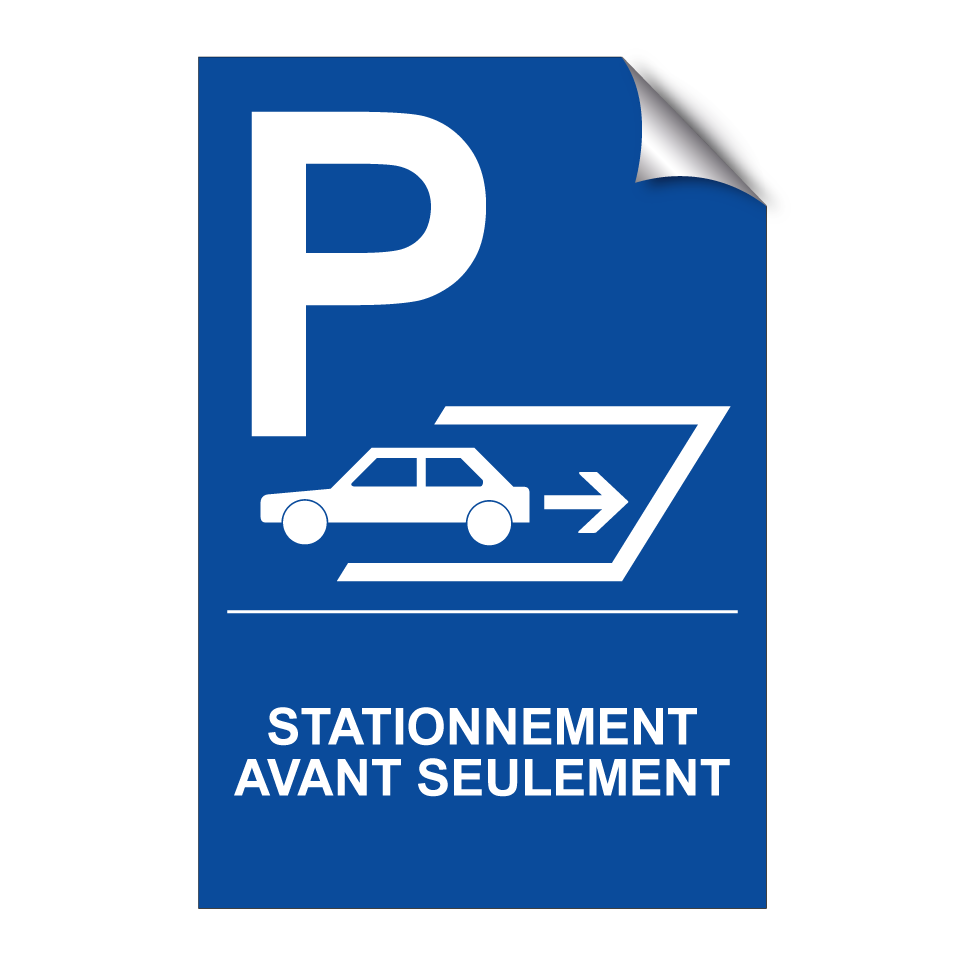 Stationnement avant seulement
