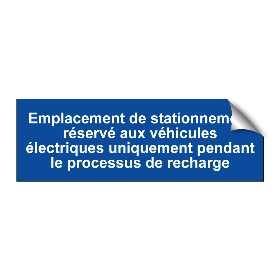 Emplacement de stationnement réservé aux véhicules électriques uniquement pendant le processus de recharge