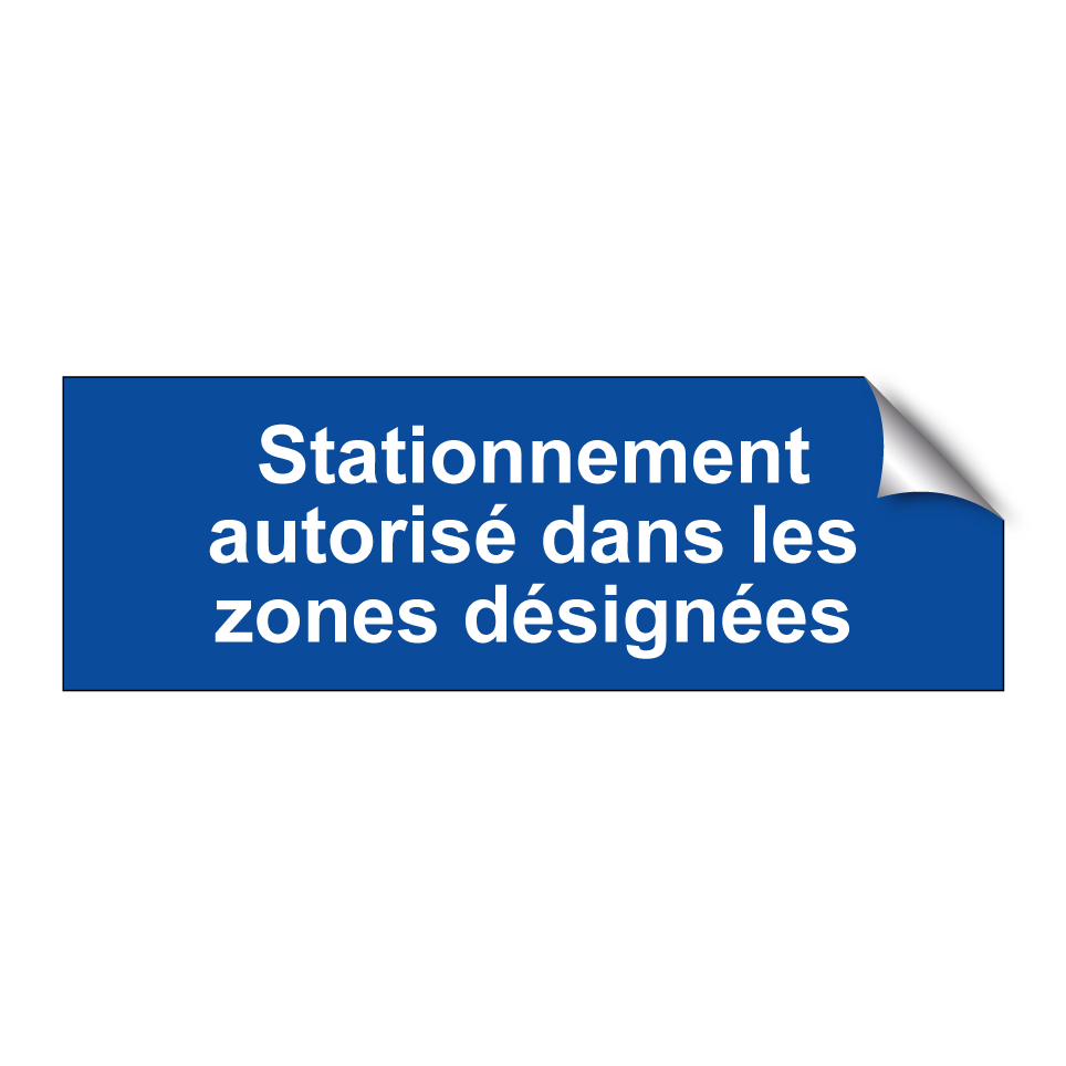 Stationnement autorisé dans les zones désignées