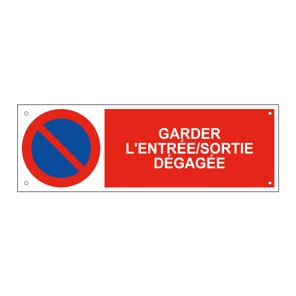 Garder l'entrée/sortie dégagée