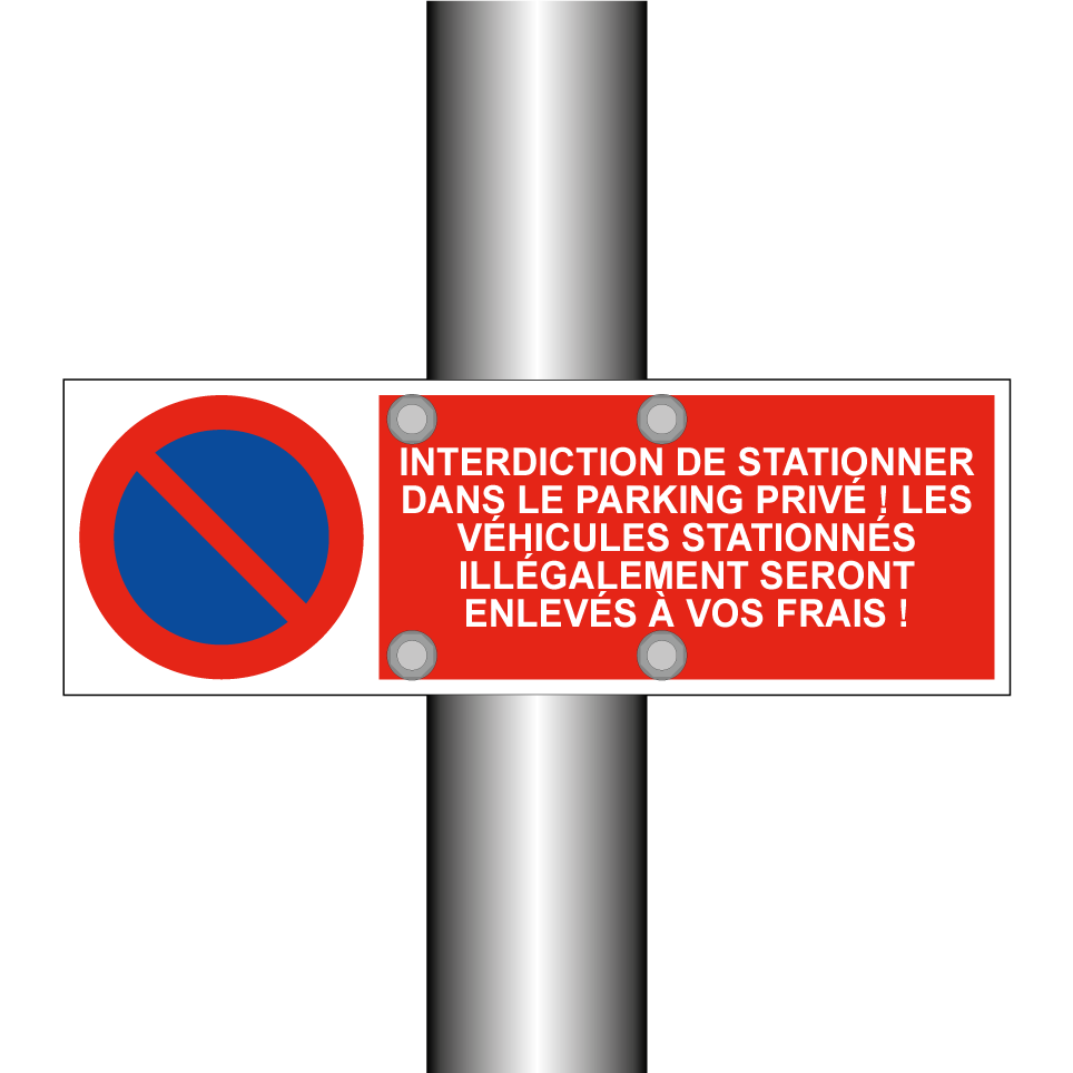 Interdiction de stationner dans le parking privé ! Les véhicules stationnés illégalement seront enlevés à vos frais !