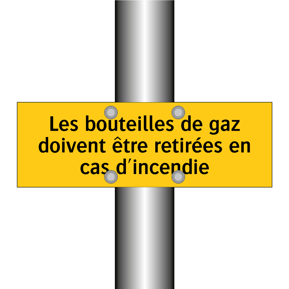 Les bouteilles de gaz doivent être retirées en cas d'incendie