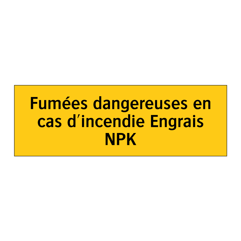 Fumées dangereuses en cas d'incendie Engrais NPK