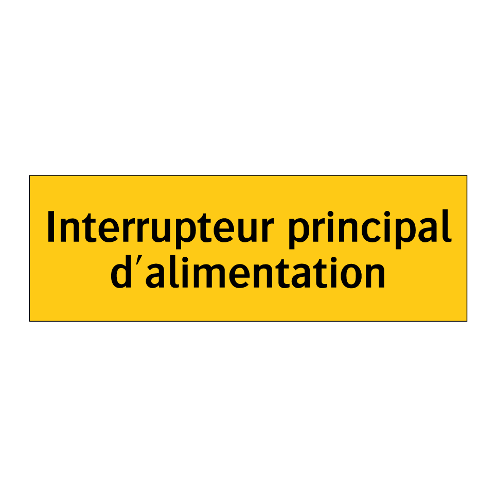 Interrupteur principal d'alimentation