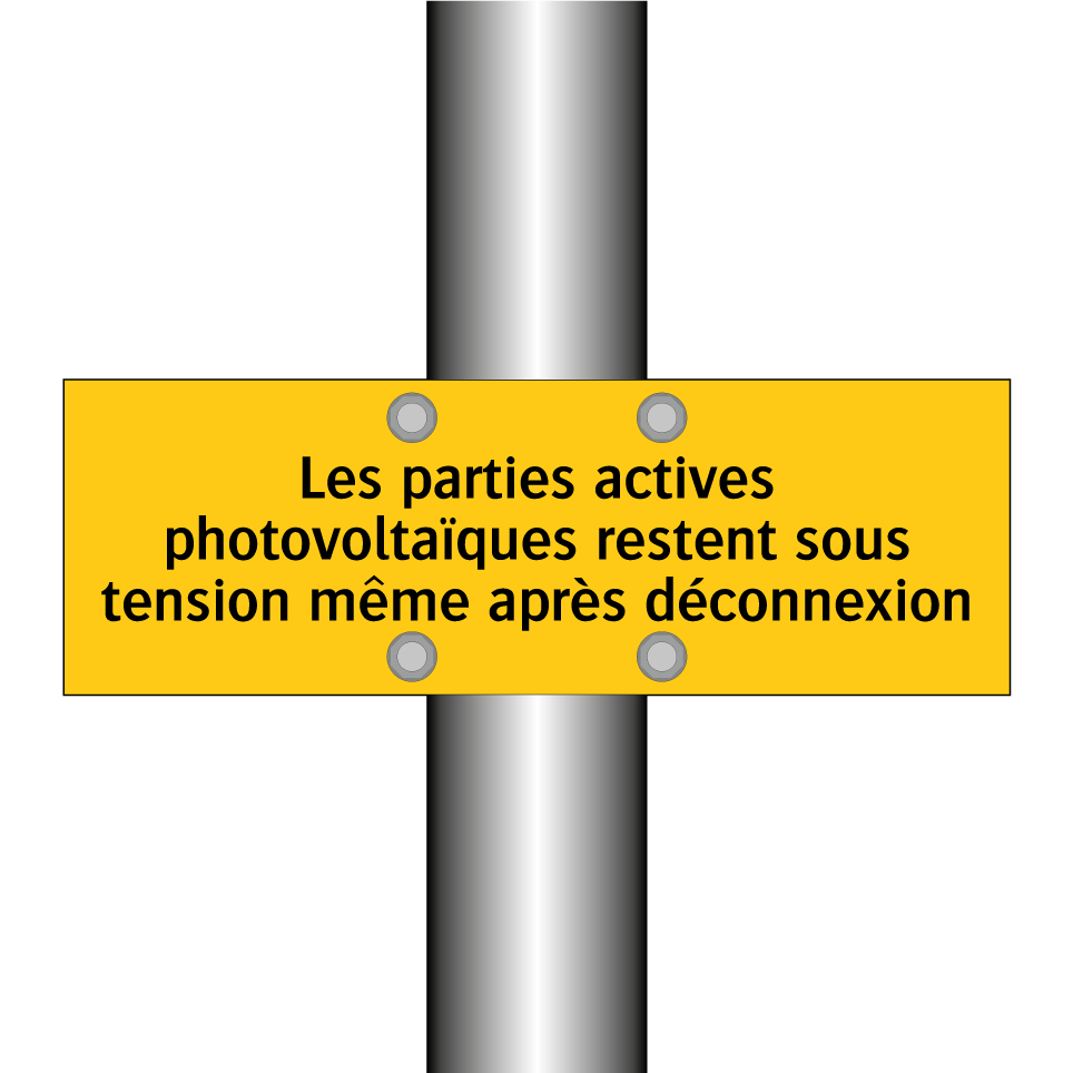 Les parties actives photovoltaïques restent sous tension même après déconnexion