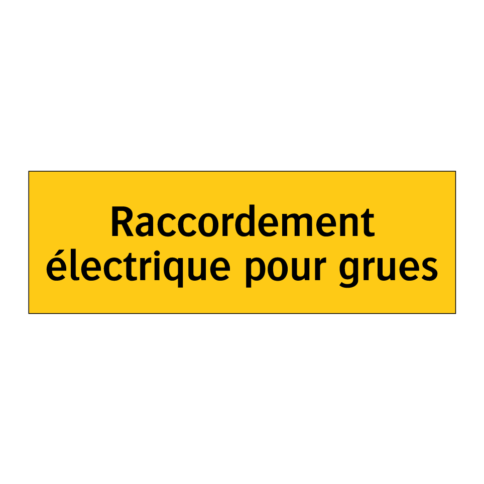 Raccordement électrique pour grues