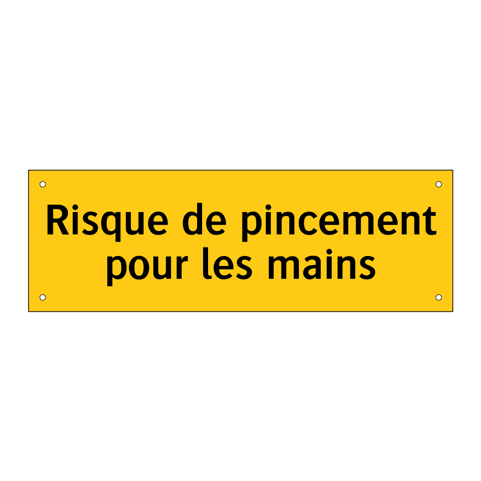 Risque de pincement pour les mains