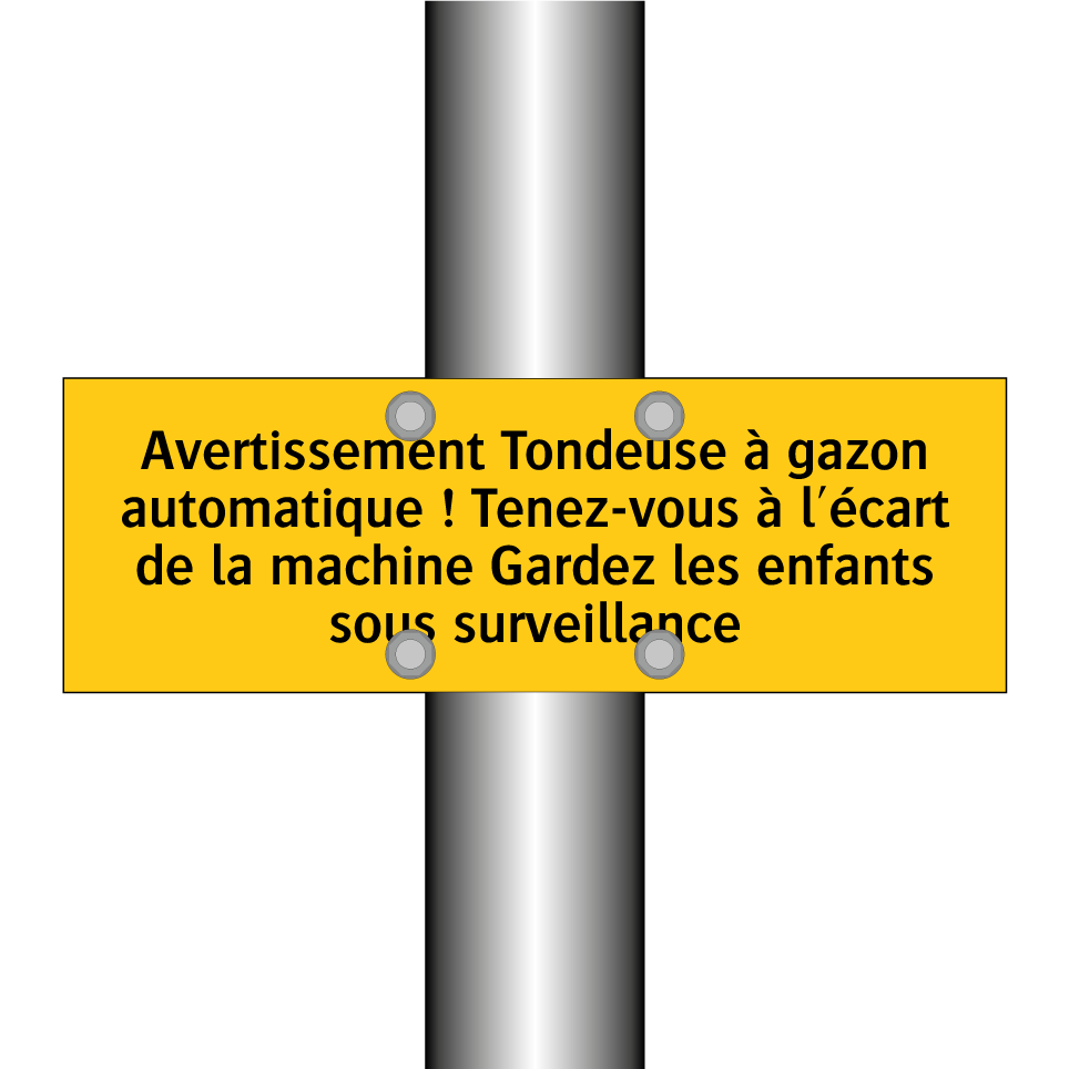 Avertissement Tondeuse à gazon automatique ! Tenez-vous à l'écart de la machine Gardez les enfants sous surveillance