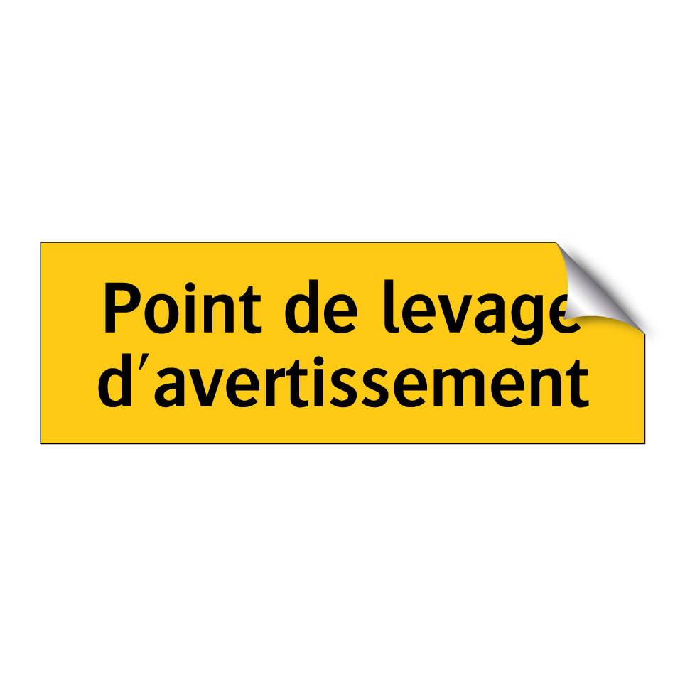 Point de levage d'avertissement