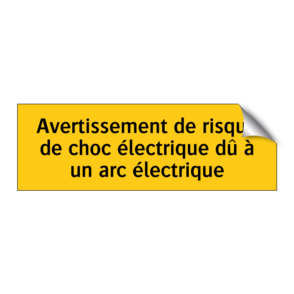 Avertissement de risque de choc électrique dû à un arc électrique