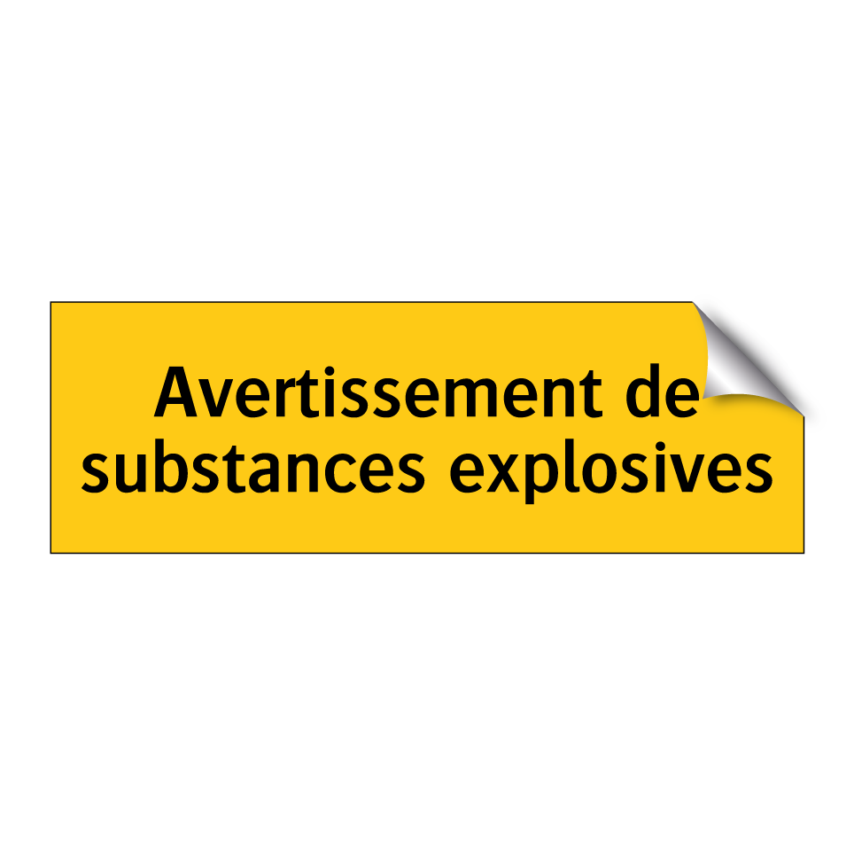 Avertissement de substances explosives
