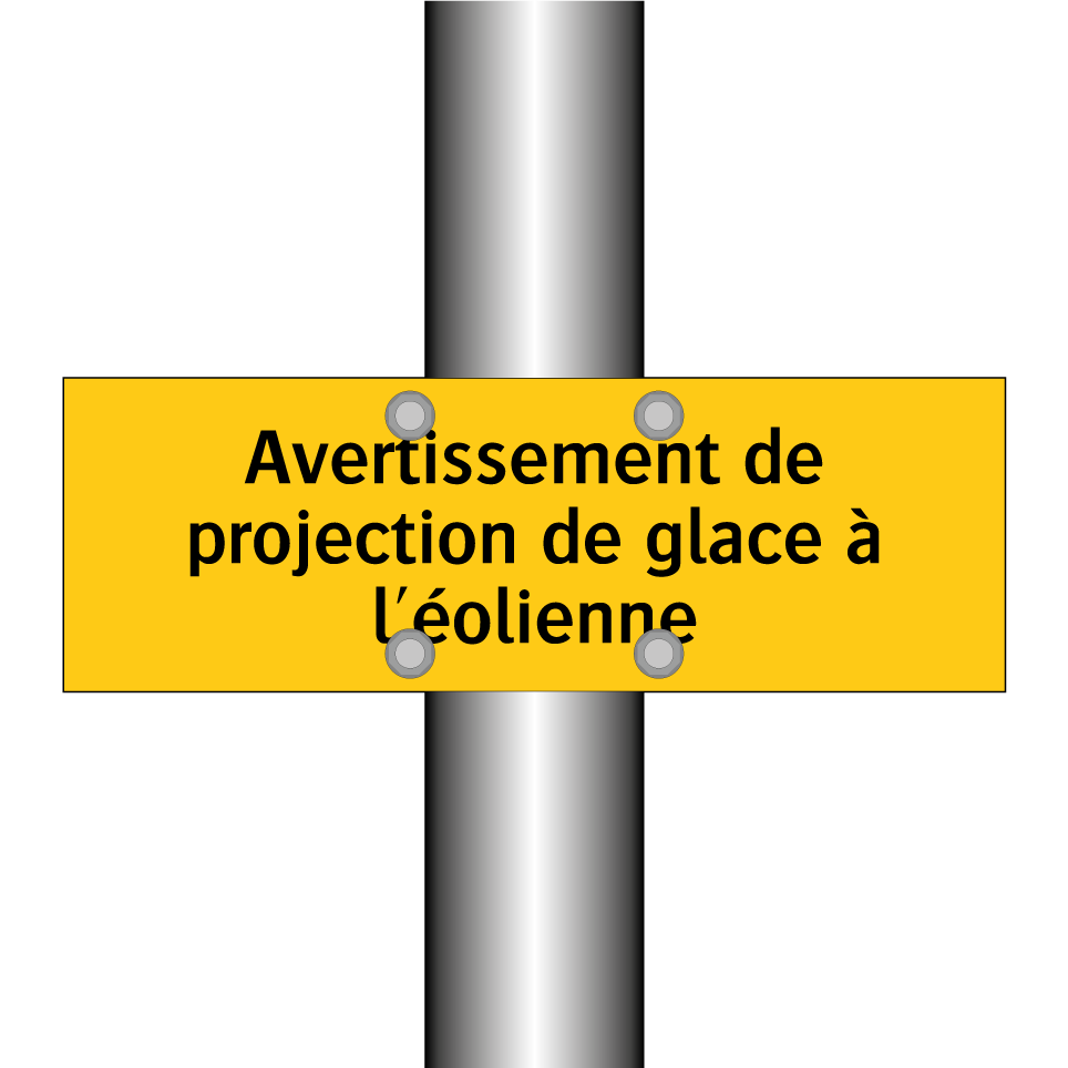 Avertissement de projection de glace à l'éolienne