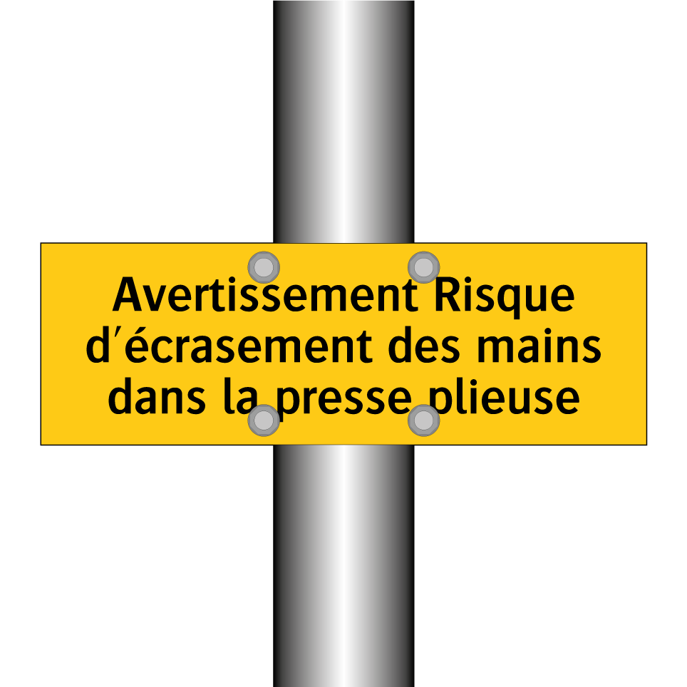 Avertissement Risque d'écrasement des mains dans la presse plieuse