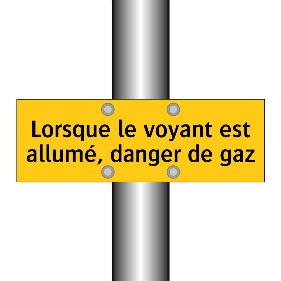Lorsque le voyant est allumé, danger de gaz