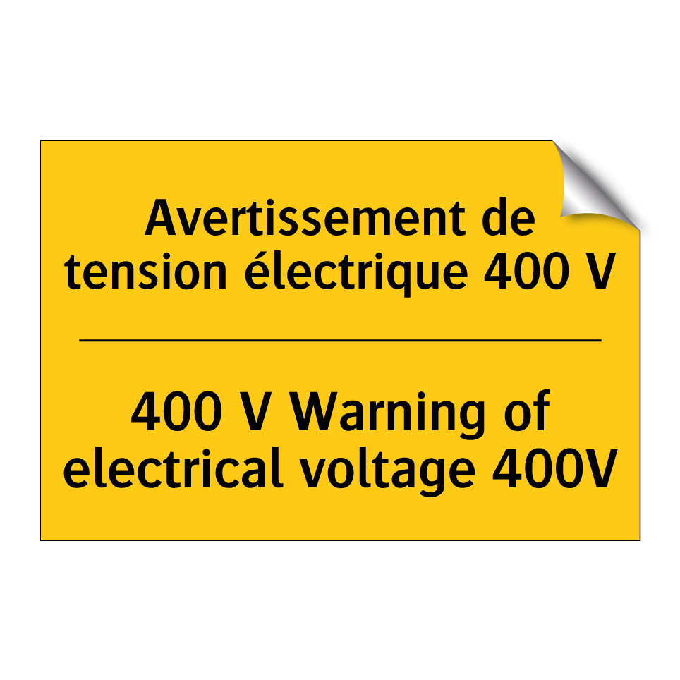 Avertissement de tension électrique  /.../ - 400 V Warning of electrical voltage  /.../