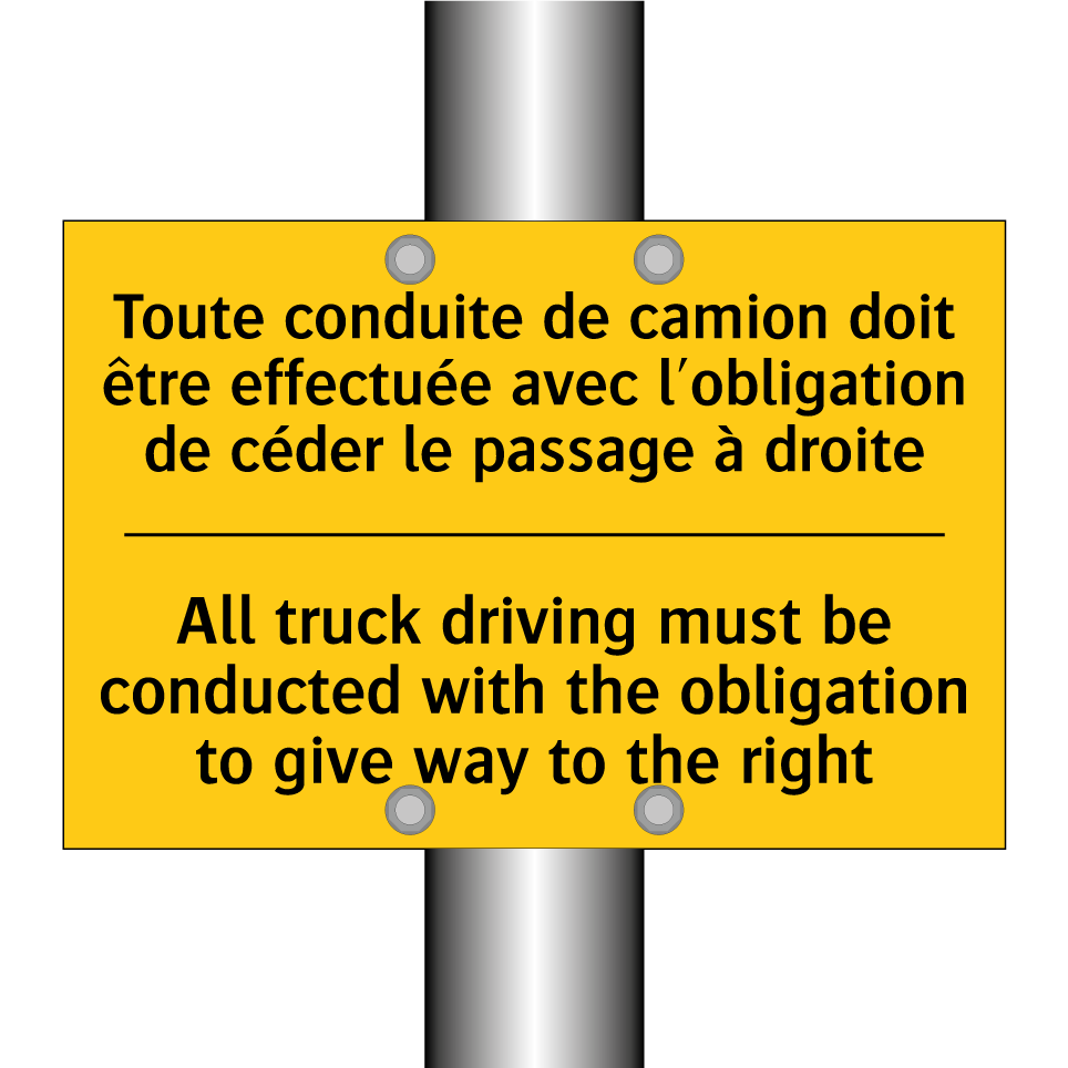 Toute conduite de camion doit  /.../ - All truck driving must be conducted  /.../